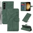 thumbnail image 1 of Allytech Wallet Flip Case for Samsung Galaxy S24 Plus, Retro Luxury PU Leather Shockproof Soft TPU Inner Magnetic Clasp Cover with Card Cash Slots & Kickstand & Wrist Strap for Women Men - Green, 1 of 11