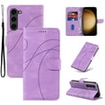 thumbnail image 1 of Allytech Wallet Flip Case for Samsung Galaxy S24 Plus, Retro Luxury PU Leather Shockproof Soft TPU Inner Magnetic Clasp Cover with Card Cash Slots & Kickstand & Wrist Strap for Women Men - Purple, 1 of 10