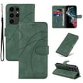 thumbnail image 1 of Allytech Wallet Flip Case for Samsung Galaxy S24 Ultra, Retro Luxury PU Leather Shockproof Soft TPU Inner Magnetic Clasp Cover with Card Cash Slots & Kickstand & Wrist Strap for Women Men - Green, 1 of 10