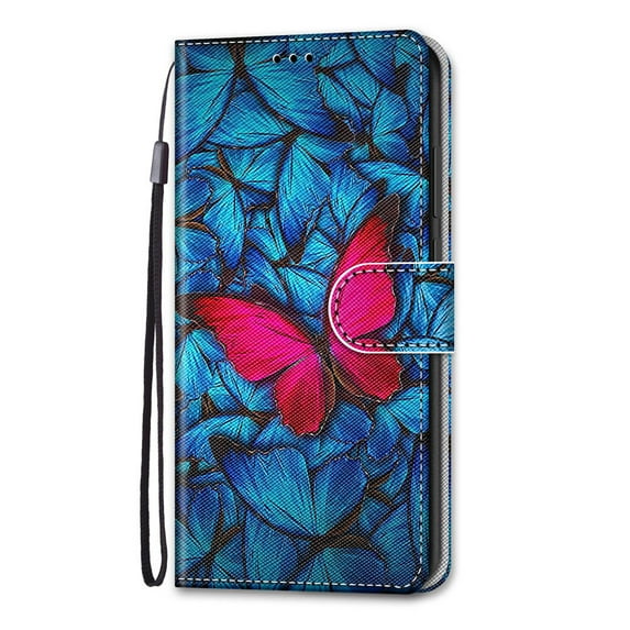 Allytech Wallet Phone Case for Apple iPhone 11 Pro, PU Leather Luxury Pattern Flip Cover for Girls Women Stand Cards Slots Hand Wrist Slim Shockproof Case for iPhone 11 Pro, Butterfly