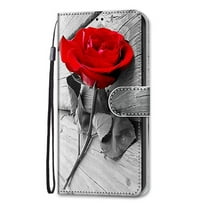 Allytech Wallet Phone Case for Apple iPhone 13 Pro, PU Leather Luxury Pattern Flip Cover for Girls Women Stand Cards Slots Hand Wrist Slim Shockproof Case for iPhone 13 Pro, Rose