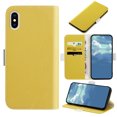 thumbnail image 1 of Allytech Wallet Phone Case For iPhone XS/iPhone X, Candy Color PU Leather ID Cash Credit Card Slots Holder Magnetic Folio Flip Kickstand Cover,Yellow, 1 of 10