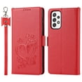 thumbnail image 1 of Allytech Wallet Phone Case for Samsung Galaxy A33 5G,Full Protection Embossed Leather Magnetic Flip Holder Card Slots Protective Cover,Red, 1 of 10