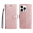 thumbnail image 1 of Allytech Wallet Phone Case for iPhone 15 Pro, Retro PU Leather Flip Folio Stand Cards Holder Wallet Case Cover with Hand Wrist Shockproof Protective Case for Apple iPhone 15 Pro - Rosegold, 1 of 1