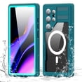 thumbnail image 1 of Allytech Waterproof Case for Samsung Galaxy S24 Ultra, Built-in Screen Protector [IP68 Underwater] [Compatible with MagSafe] Full Body Protection Shockproof Dustproof Rugged Case - Grassblue, 1 of 13