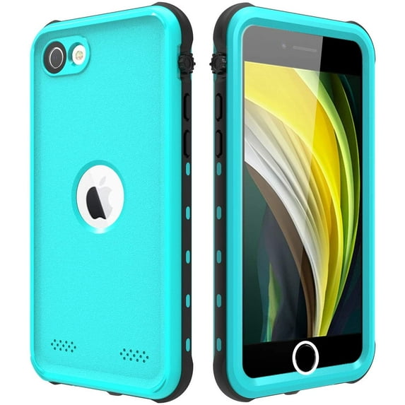 Allytech Waterproof Case, iPhone SE 2nd Gen Case Waterproof, IP68 Waterproof Build-in Screen Protector Full Protection Case Cover for Apple iPhone SE 2020, Blue