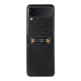 thumbnail image 1 of Allytech Z Flip 3 Case, Samsung Galaxy Z Flip 3 5G Phone Case, PU Leather Mandala Embossed Shockproof Protective Shoulder Strap Case Cover for Samsung Galaxy Z Flip 3 2021, Black, 1 of 5