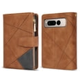 thumbnail image 1 of Allytech Zipper Wallet Case for Google Pixel Fold, Premium PU Leather Multiple Cards Sholder Cash Pocket Stand Hand Strap Protective Case Cover for Google Pixel Fold 7.6" - Brown, 1 of 8