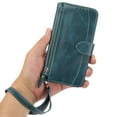thumbnail image 1 of Allytech Zipper Wallet Case for iPhone 11 Pro Max PU Leather Purse Case with Hand Strap Card Slots Kickstand Magnetic Protective Case For iPhone 11 Pro Max,Green, 1 of 8