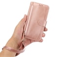 thumbnail image 1 of Allytech Zipper Wallet Case for iPhone 11 Pro Max PU Leather Purse Case with Hand Strap Card Slots Kickstand Magnetic Protective Case For iPhone 11 Pro Max,Rosegold, 1 of 8