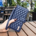 thumbnail image 1 of Allytech Zipper Wallet case for iPhone 11 Pro Max, Argyle Pattern PU Leather Wallet case with Handstrap Kickstand Card Slots Magnetic Closure Shockproof Case For iPhone 11 Pro Max,Blue, 1 of 6