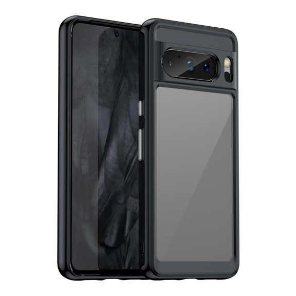 Allytech for Google Pixel 8 Pro Clear Case, Hybrid Rugged Anti-Yellow Shockproof Hard Shell Back Cover Phone Case for Google Pixel 8 Pro, Black