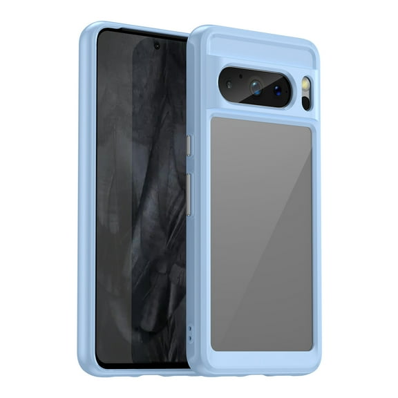 Allytech for Google Pixel 8 Pro Clear Case, Hybrid Rugged Anti-Yellow Shockproof Hard Shell Back Cover Phone Case for Google Pixel 8 Pro, Blue