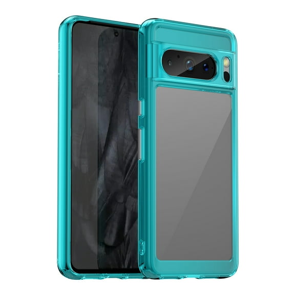 Allytech for Google Pixel 8 Pro Clear Case, Hybrid Rugged Anti-Yellow Shockproof Hard Shell Back Cover Phone Case for Google Pixel 8 Pro, Skyblue