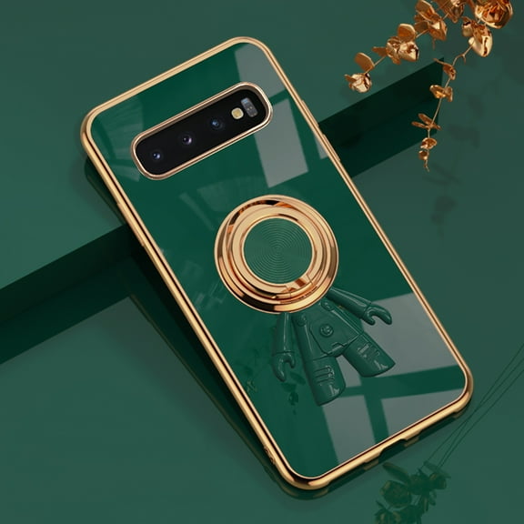 Allytech for Samsung Galaxy S10 Plus 6.4" Case,Shockproof Stylish 3D Astronaut Plating Ring Kickstand Magnetic Slim Fit Phone Cover ,Darkgreen
