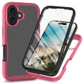 thumbnail image 1 of Allytech for iPhone 16 Case with Built-in Screen Protector, Clear Back Anti-Slip Rugged Two-Layer Protective Case for Apple iPhone 16, Pink, 1 of 5
