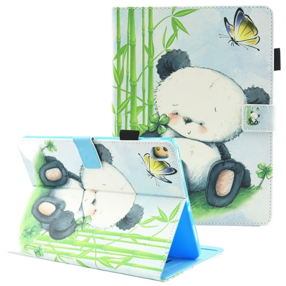 Allytech iPad 10.2 2020/2019 Case 8th/7th Generation, Slim Fit Multi Angle Viewing Stand Folio Flip Smart Shell Auto Sleep Wake Shockproof Cover for Apple iPad 10.2-inch Retina Display, Cute Panda
