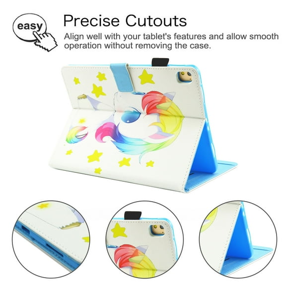 Allytech iPad 10.2 2020/2019 Case 8th/7th Generation, Slim Fit Multi Angle Viewing Stand Folio Flip Smart Shell Auto Sleep Wake Shockproof Cover for Apple iPad 10.2-inch Retina Display, Unicorn Baby