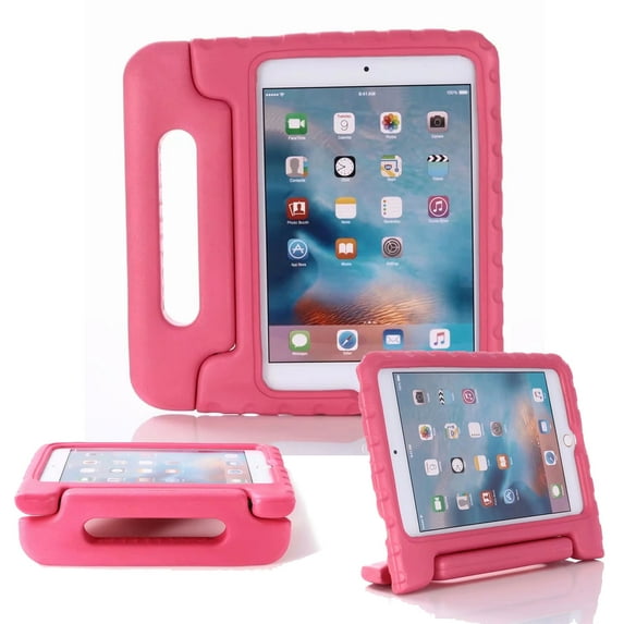 Allytech iPad 10.2" 2021 Case, iPad 10.2" Case with Screen Protector, Soft EVA Kids Friendly Shockproof Full Protection Convert Stand Handle Case Cover for Apple iPad 10.2" 2021, Rose