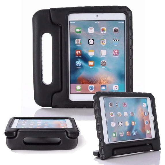 Allytech iPad 10.2" 2021 Case, iPad 10.2" Case with Screen Protector, Soft EVA Kids Friendly Shockproof Full Protection Convert Stand Handle Case Cover for Apple iPad 10.2" 2021, Black