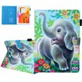 thumbnail image 1 of Allytech iPad 10.2 7th Generation Cases Covers, PU Leather Folio Flip Kickstand Auto Sleep Wake Protection Scratch Resistant Cards Slots Pencil Holder Case Cover for Apple iPad 10.2", Elephant, 1 of 7