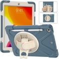 thumbnail image 1 of Allytech iPad 10.2" 8th 7th Generation Case with Screen Protector, Heavy Duty Protection Rugged Kids Friendly Shockproof Kickstand Pencil Holder Case Cover for Apple iPad 10.2 2020/2019,Blue, 1 of 9