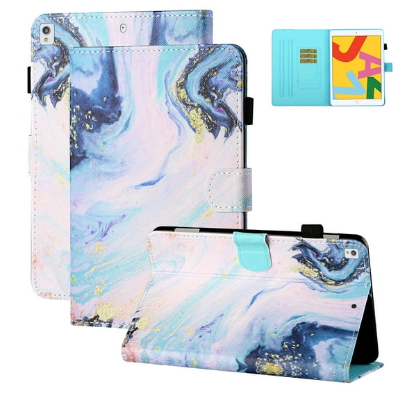Allytech iPad 10.2" 8th Generation Case 2020, iPad 10.2" 7th Gen Case 2019, iPad Air 3 10.5" Case, Smart Cover Auto Sleep Wake Kickstand Flip Shockproof Case for Apple iPad 10.2", Marble