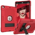 thumbnail image 1 of Allytech iPad 10.2 Case 2021/2020/2019, Heavy Duty Protection Shock-absorbing Kickstand Rugged Hybrid Kids Friendly Case Cover for Apple iPad 10.2-inch 9th/8th/7th Generation, Red, 1 of 1