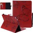thumbnail image 1 of Allytech iPad 10.2" Case 8th 7th Generation, Slim Fit Folio Flip PU Leather Butterfly Embossed Smart Cover Auto Sleep Wake Protection TPU Back Cover Case for Apple iPad 10.2-Inch2020 2019, Red, 1 of 6