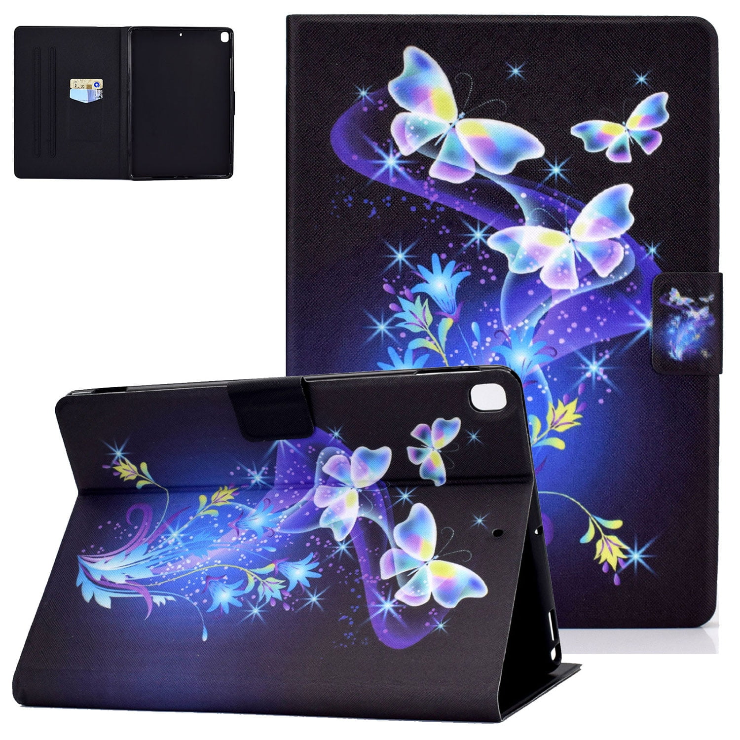 Allytech iPad 10.2" Case 8th Generation, iPad 10.2 Case 7th Gen with Pencil Holder, iPad Air 3 Case, Slim Auto Sleep Wake Smart Cover Shockproof Flip Stand Case for Apple iPad 10.2",Butterfly