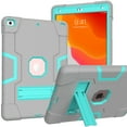 thumbnail image 1 of Allytech iPad 10.2" Case 9th Gen, iPad 10.2" Case 8th 7th Gen, Without Screen Protector Heavy Duty Shockproof Rugged Protective Kickstand Case Cover for Apple iPad 10.2 Inch 2021/2020/2019, Gray/Mint, 1 of 5