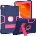thumbnail image 1 of Allytech iPad 10.2" Case 9th Gen, iPad 10.2" Case 8th 7th Gen, Without Screen Protector Heavy Duty Shockproof Rugged Protective Kickstand Case Cover for Apple iPad 10.2 Inch 2021/2020/2019, Blue/Rose, 1 of 5