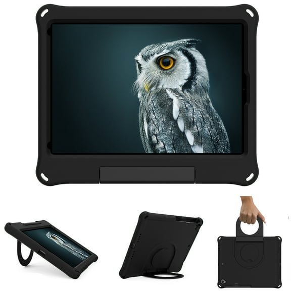 Allytech iPad 10.2" Case 9th Generation 2021, iPad 8th/7th Generation 2020/2019 Case for Kids Children, Shockproof Handle Stand Kids Friendly Pen Holder Case for iPad 10.2"/Air 3/Pro 10.5", Black