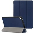 thumbnail image 1 of Allytech iPad 10.2 Case with Pencil Holder, iPad 8th 7th Generation Case Cover, Ultra Slim Folding Stand Smart Shell Auto Sleep Wake Shockproof TPU Back Cover for Apple iPad 10.2, Darkblue, 1 of 7