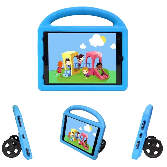Allytech iPad 10.2 Case, iPad 9th 8th 7th Gen Kids Case, EVA Handle Stand Cute Car Design Shockproof Lightweight Kids Friendly Case Cover for Apple iPad 10.2 Inch 2021/2020/2019 - Blue