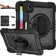 thumbnail image 1 of Allytech iPad 10.2 Inch Case 2021/2020/2019, Shockproof Heavy Duty Protective Shoulder Strap 360 Rotating Kickstand Hand Strap Rugged Cover Case for Apple iPad 10.2" 7th 8th 9th Gen -Black, 1 of 8