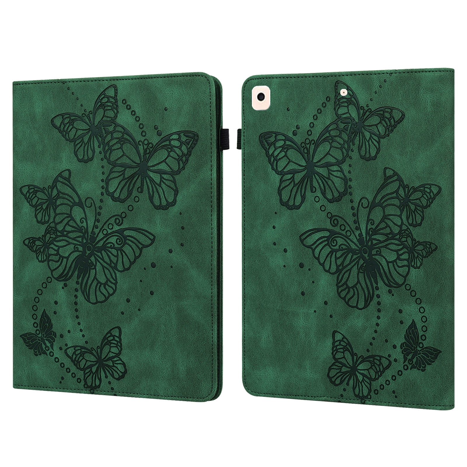 Allytech iPad 10th Gen Case, iPad 10.9" 2022 Case, PU Leather Butterfly Embossed Shockproof Auto Sleep Wake Pencil Holder Kickstand Elastic Band Protective Case Cover for Apple iPad 10th Gen 10.9"