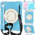 thumbnail image 1 of Allytech iPad 10th Generation Case 10.9" 2022, Rugged Protective Shockproof with Shoulder Strap Rotating Stand Three Layes Case Cover for Apple iPad 10th Gen 10.9" - Blue, 1 of 9