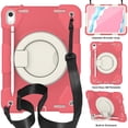 thumbnail image 1 of Allytech iPad 10th Generation Case 10.9" 2022, Rugged Protective Shockproof with Shoulder Strap Rotating Stand Three Layes Case Cover for Apple iPad 10th Gen 10.9" - Red, 1 of 9