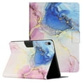 thumbnail image 1 of Allytech iPad 10th Generation Case 10.9 inch, iPad 10.9 inch Case Cover 2022, PU Leather Marble Pattern Auto Wake/Sleep Shockproof Folio Stand Women Men Case for iPad 10.9" 10th Gen, Pink/Blue Marble, 1 of 7