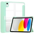 thumbnail image 1 of Allytech iPad 10th Generation Case with Pencil Holder, Transparent Clear Back Shell Trifold Stand Auto Sleep Wake Shockproof Drop Protective Case Cover for Apple iPad 10th Gen 2022-Mint, 1 of 8