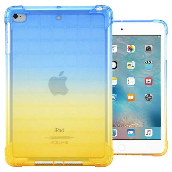 Allytech iPad 4 Case, iPad 3 Case, iPad 2 Case Clear, Soft TPU Rubber Protection Shockproof Slim Bumper Defender Case Cover for Apple iPad 2nd/3rd/4th Generation, Blue/Yellow