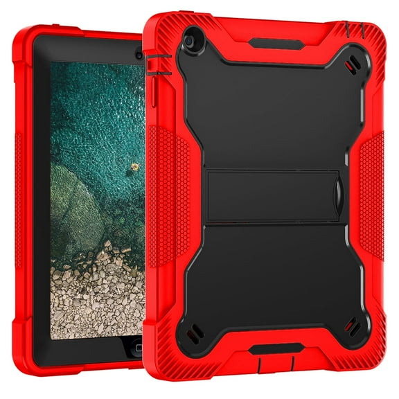 Allytech iPad 4th 3rd 2nd Generation Case 9.7-inch Tablet, Rugged Heavy Duty Shockproof Drop Protection Kickstand Feature Kids Friendly Case Cover for Apple iPad 2 3 4 9.7", Red/Black