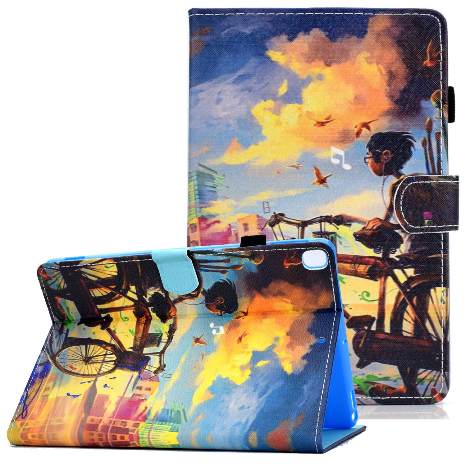 Allytech iPad 7th Generation Case with Pencil Holder, Slim Fit PU Leather Full Protective Folio Stand Smart Cover Auto Sleep Wake Drop Proof Case Cover for Apple iPad 10.2" 7th Gen 2019,Boy