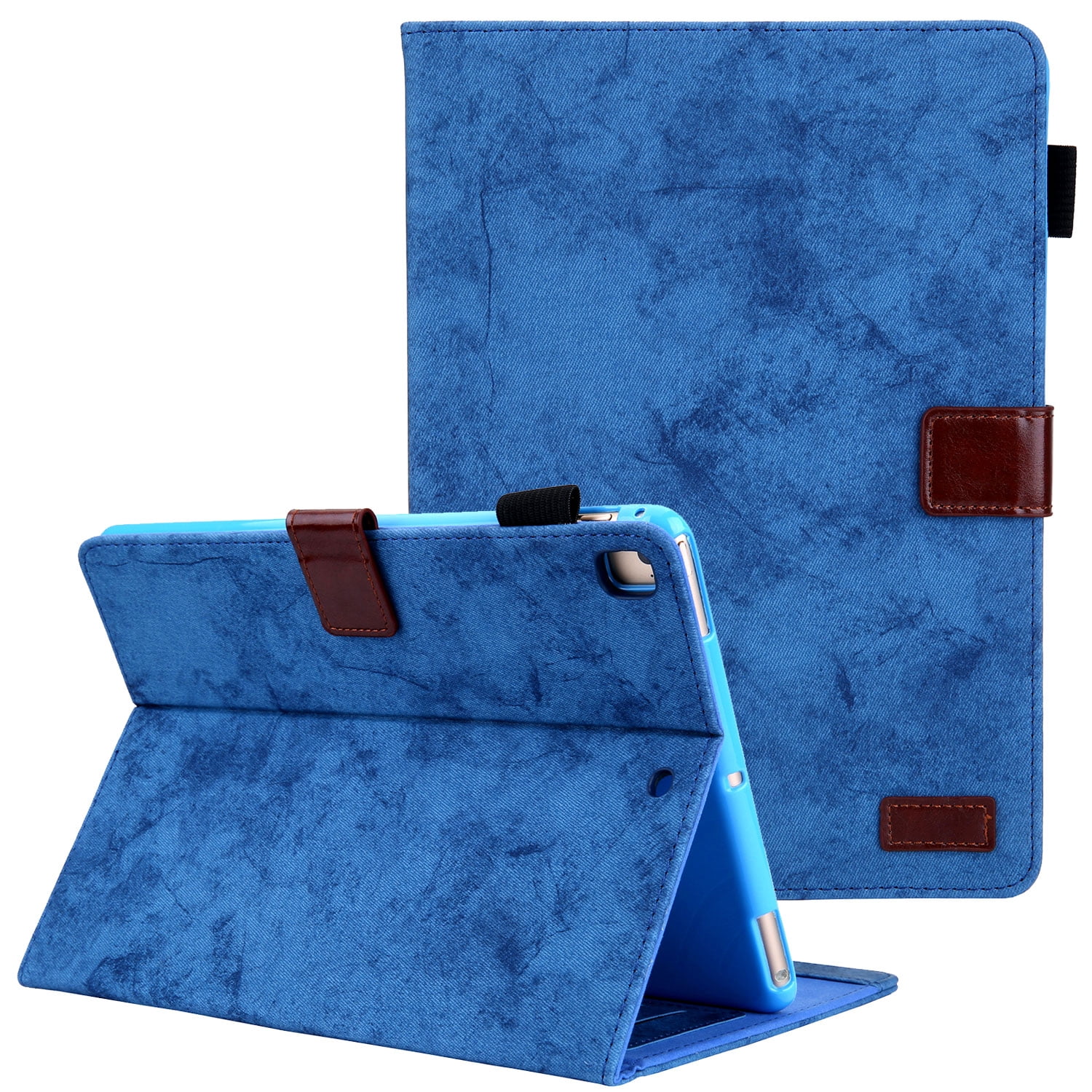 Allytech iPad 8th Gen 2020 Case 10.2 Inch, iPad 7th Gen 2019 Case, PU Leather Slim Fit Multi Angle Stand Smart Cover Auto Sleep Wake Shockproof Folio Flip Pencil Holder Case for Apple iPad 10.2",Blue