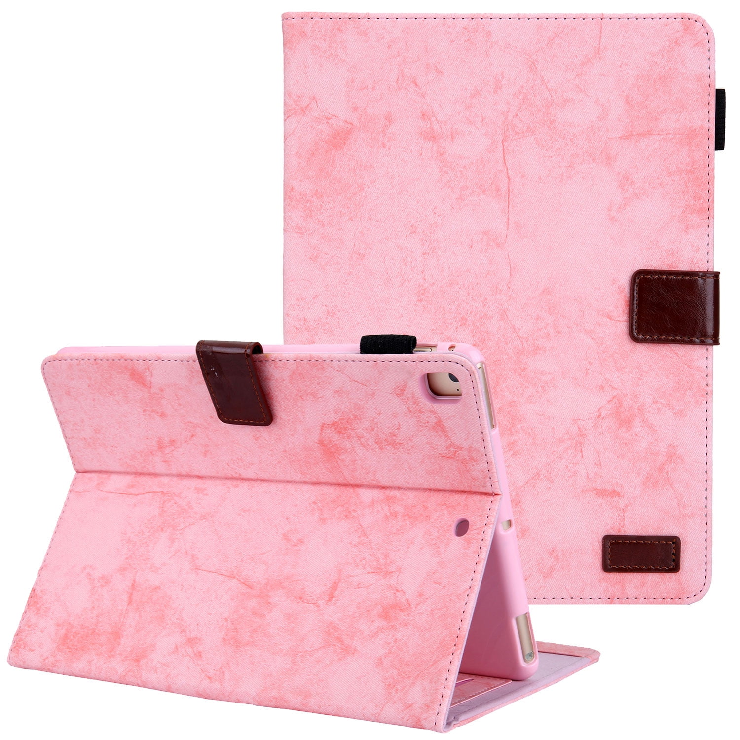Allytech iPad 8th Gen 2020 Case 10.2 Inch, iPad 7th Gen 2019 Case, PU Leather Slim Fit Multi Angle Stand Smart Cover Auto Sleep Wake Shockproof Folio Flip Pencil Holder Case for Apple iPad 10.2",Pink