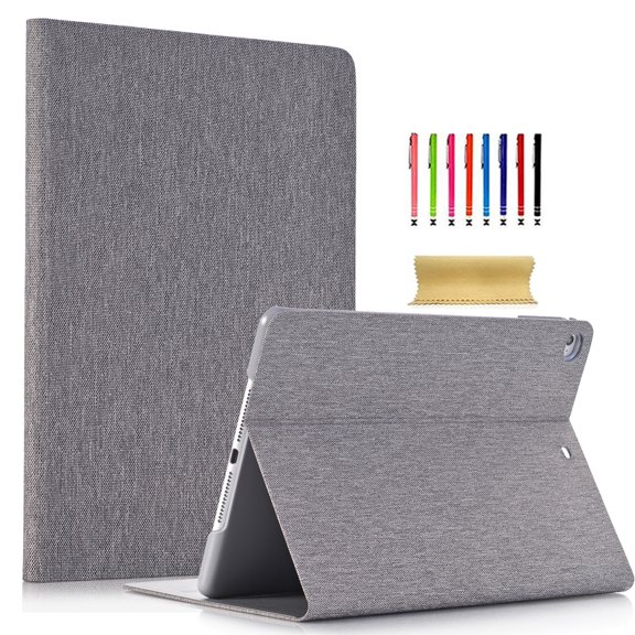 Allytech iPad 9.7 2017 7 2018/Pro 9.7/iPad Air 1/Air 2 Case, PU Leather Smart Cover Folio Case Stand with Auto Sleep/Wake Function for iPad 5th/6th Gen, iPad Pro 9.7, iPad Air 1 2, Gray