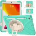 thumbnail image 1 of Allytech iPad 9.7 6th 5th Generation Case with Screen Protector, Heavy Duty Protection Rugged Kids Friendly Shockproof Kickstand Pencil Holder Case Cover for Apple iPad 9.7" 2018/2017,Mint, 1 of 9