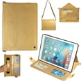 thumbnail image 1 of Allytech iPad 9.7 Case 2018/2017 6th 5th Gen, iPad Air 1 2 Case, iPad Pro 9.7 Case, Folio Stand Auto Sleep Wake Detachable Carrying Shoulder Strap Hand Strap Cards Pocket Wallet Case Cover,Gold, 1 of 8