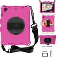 thumbnail image 1 of Allytech iPad 9.7-inch Case 6th 5th Generation, iPad Air 1 2 Case, Silicone Kids Friendly 360 Rotating Stand Shockproof Shoulder Strap Protection Case Cover for Apple iPad 9.7" 2018/2017, Rose/Black, 1 of 6